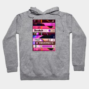 90s Retro VHS Tapes Neon Pink Hoodie